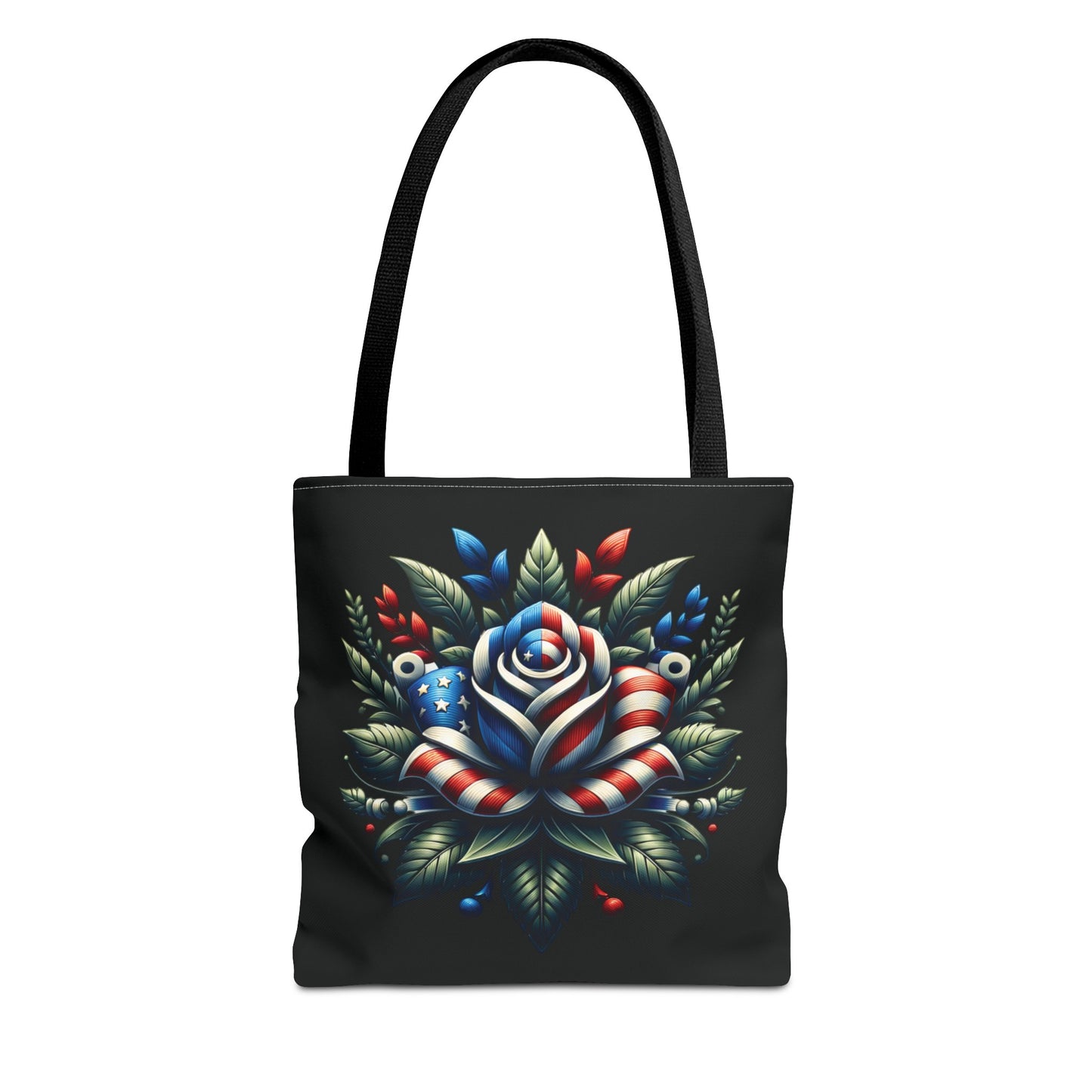 Patriotic Floral Tote Bag