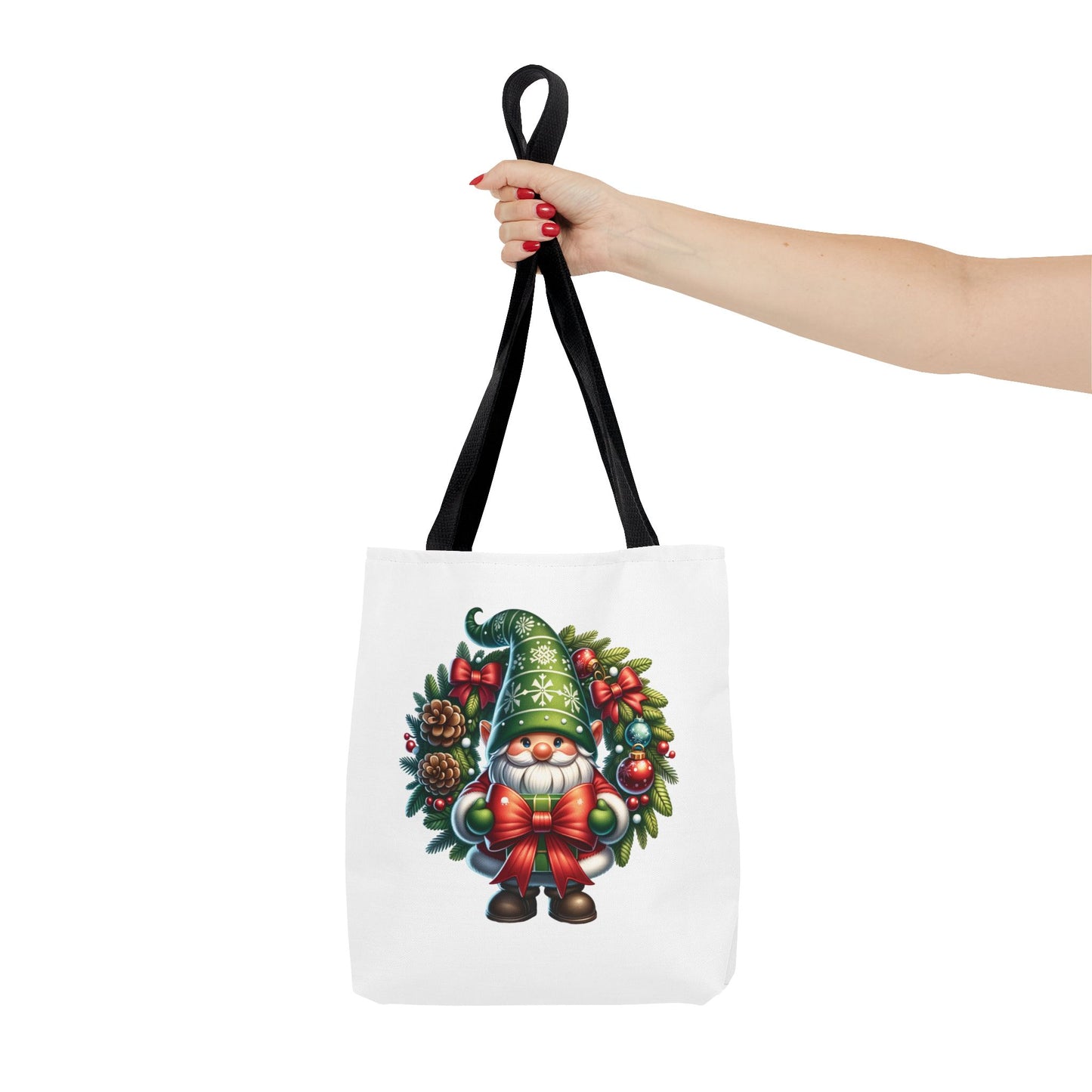 Christmas Gnome Wreath Tote Bag