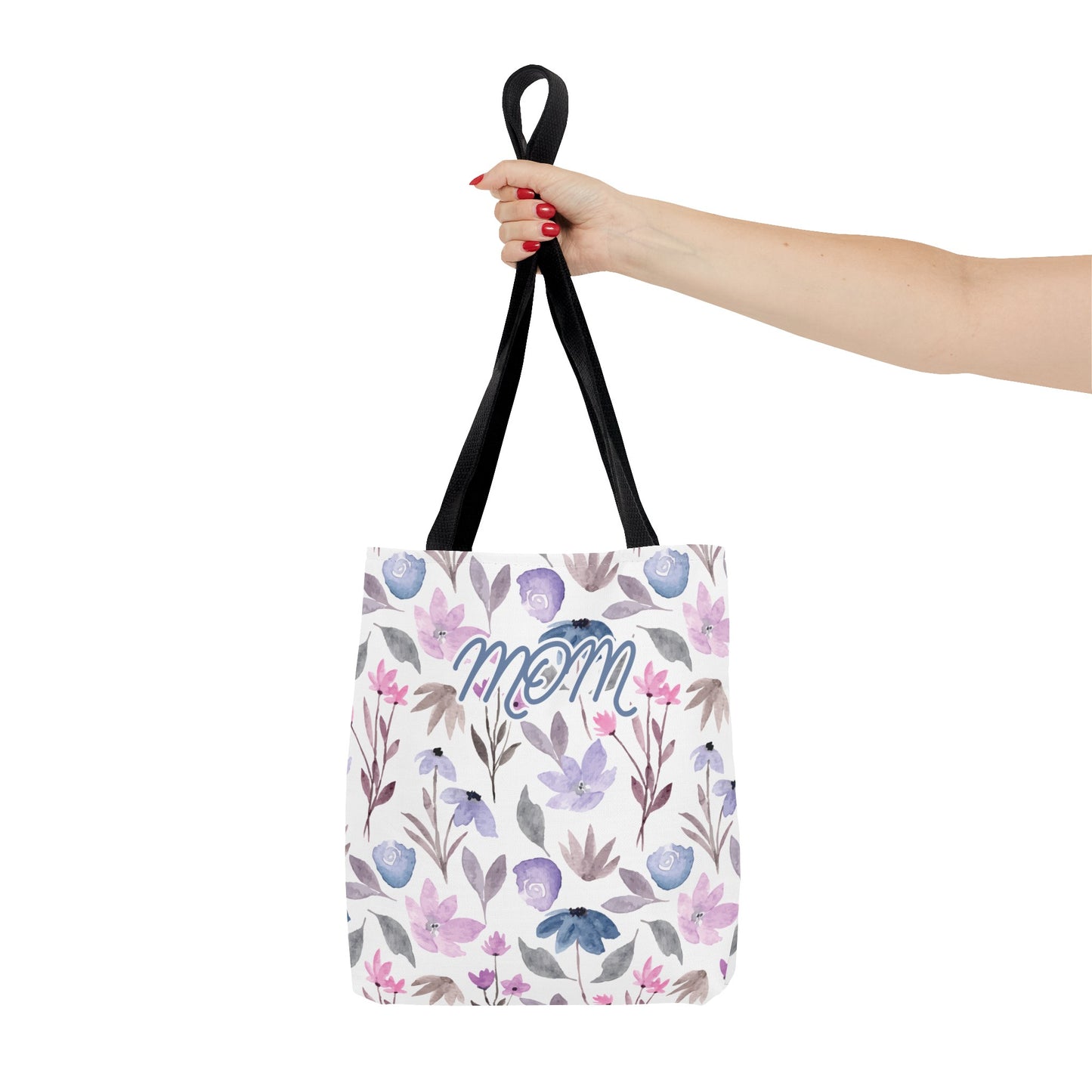 Mom Purple Floral Tote Bag