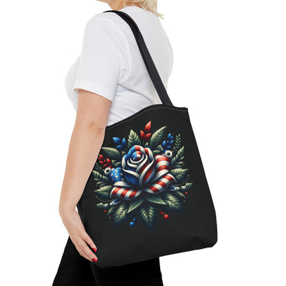 Patriotic Floral Tote Bag