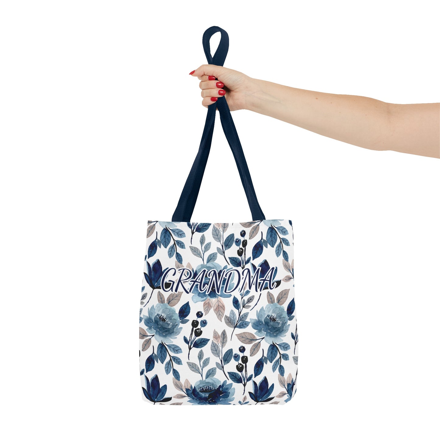 Grandma Blue Floral Tote Bag