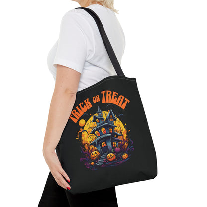 Trick Or Treat Haunted House Tote Bag