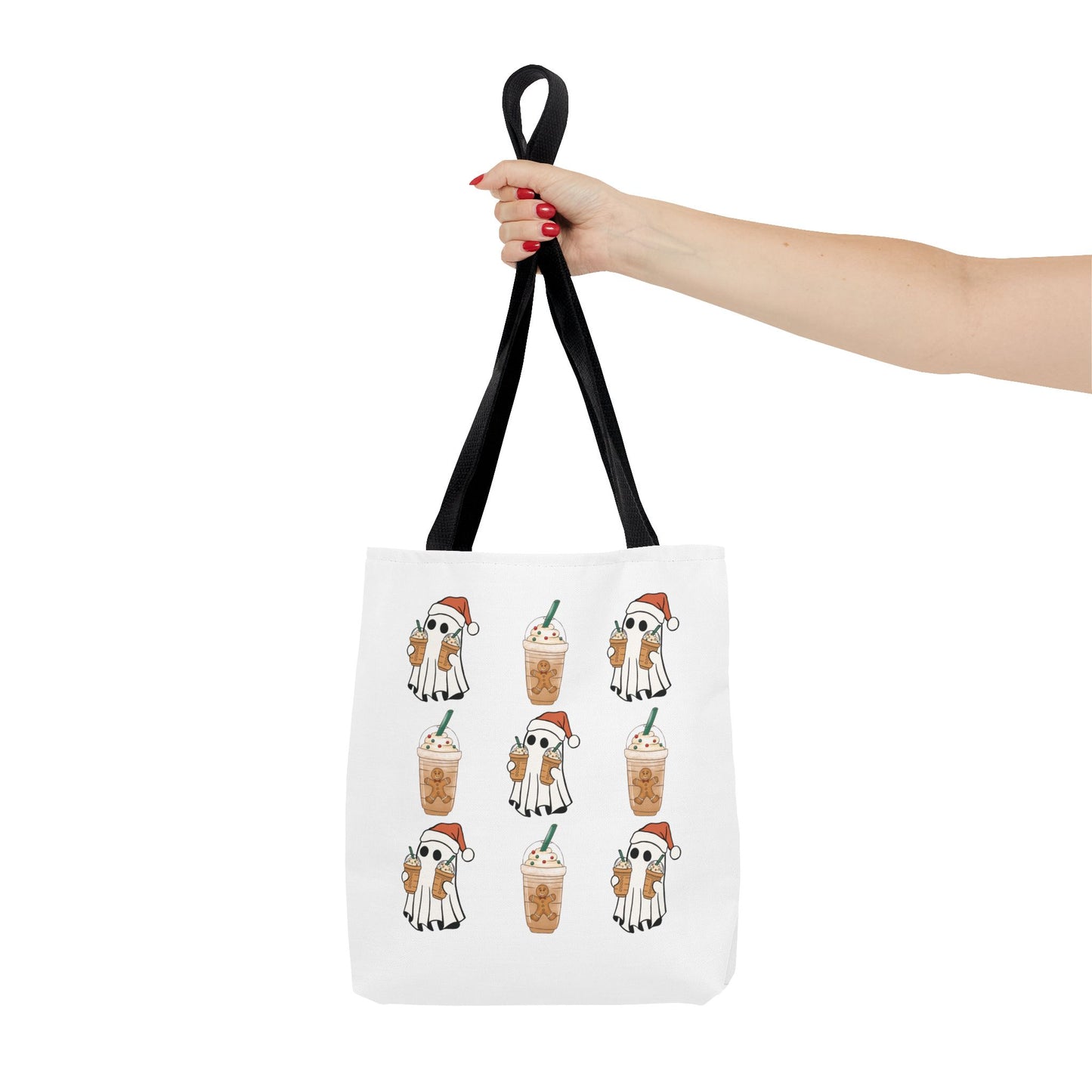 Santa Ghost Iced Coffee Collage Tote Bag