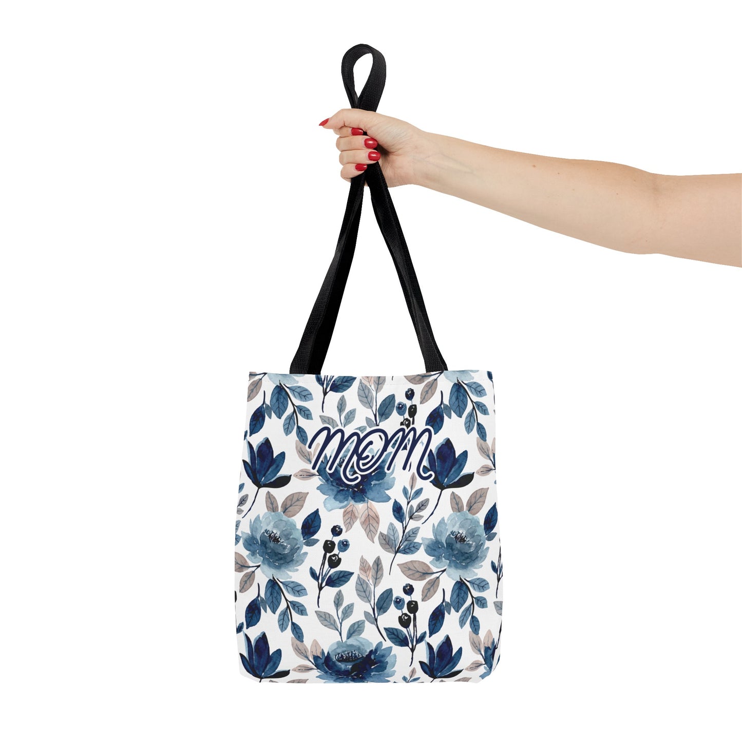 Mom Blue Floral Tote Bag