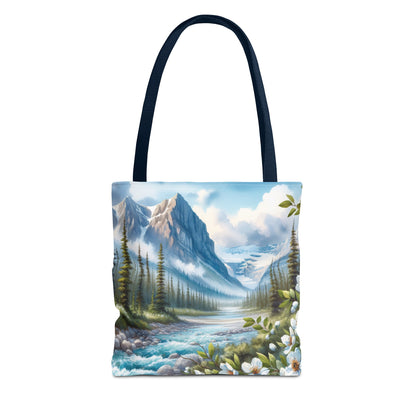 Floral Mountain Tote Bag