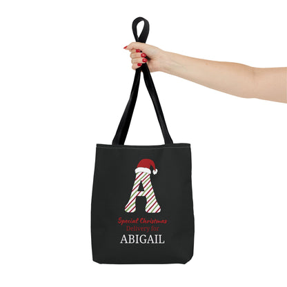 Personalized Name Christmas Tote Bag