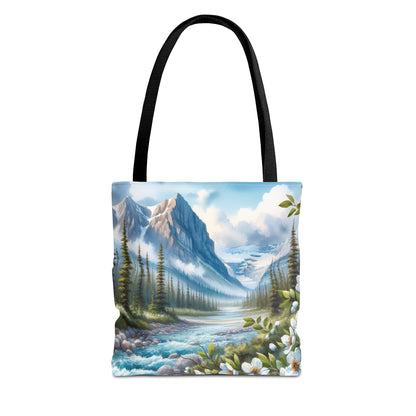 Floral Mountain Tote Bag