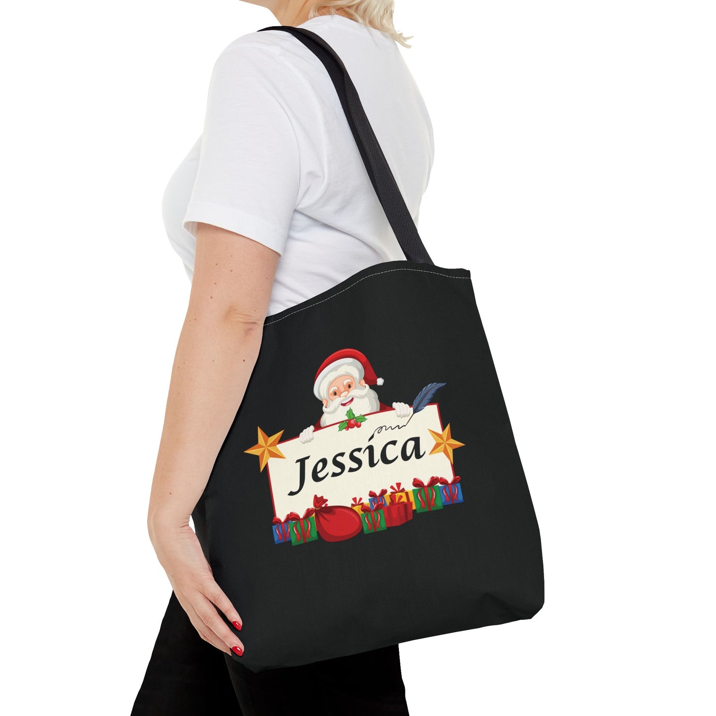 Personalized Santa Name Tote Bag