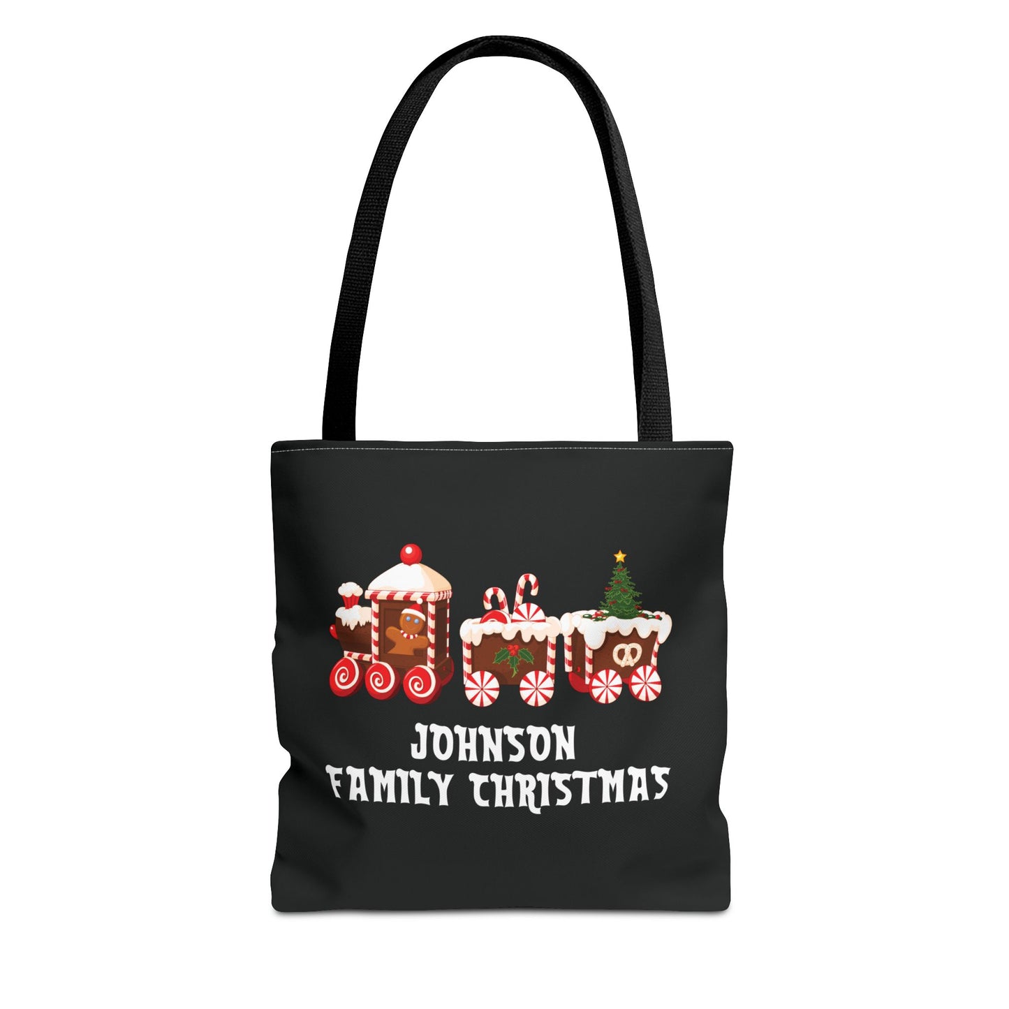 Personalized Family Christmas Candy Train Tote Bag