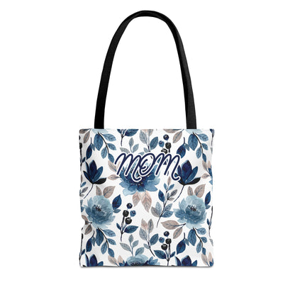 Mom Blue Floral Tote Bag