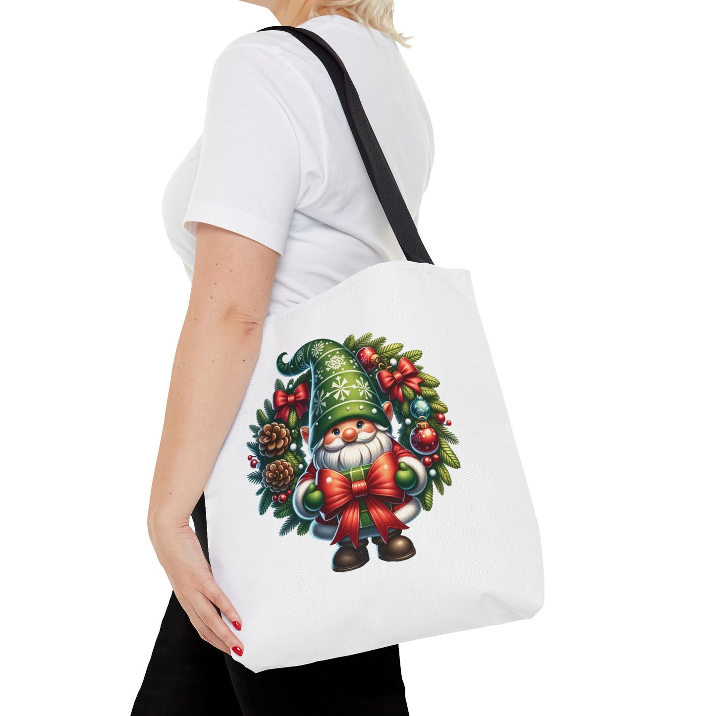 Christmas Gnome Wreath Tote Bag