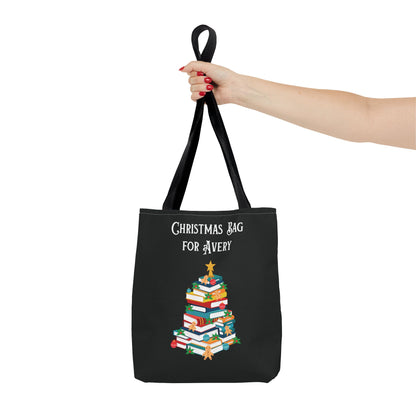 Personalized Christmas Book Tote Bag