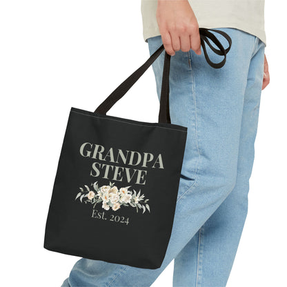 Personalized Grandpa Established 2024 Tote Bag