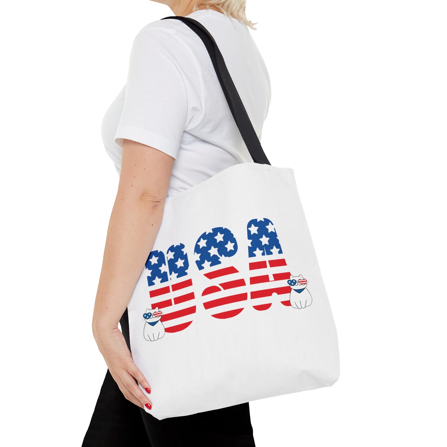 Patriotic USA Cat Tote Bag