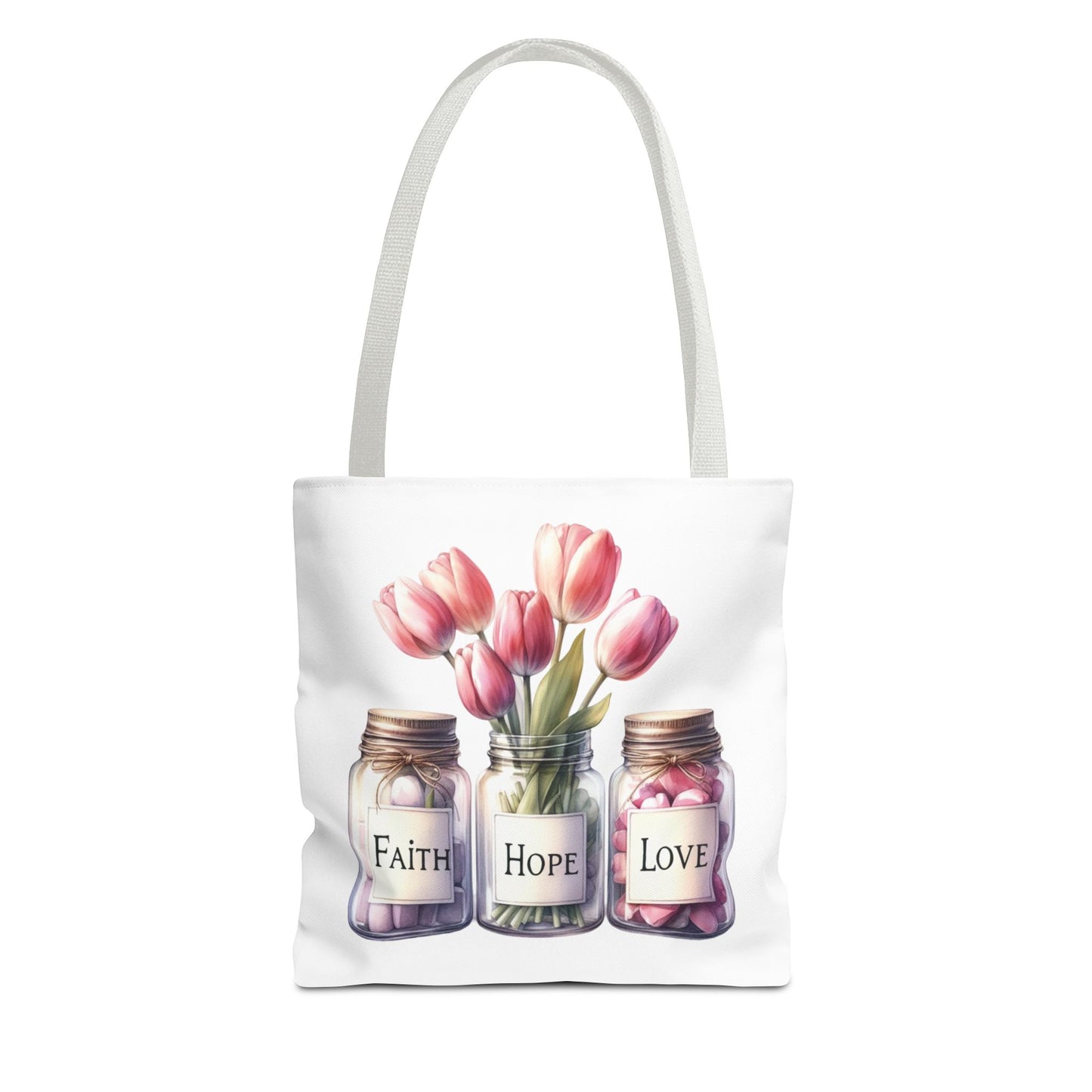 Faith Hope Love Tulip Tote Bag