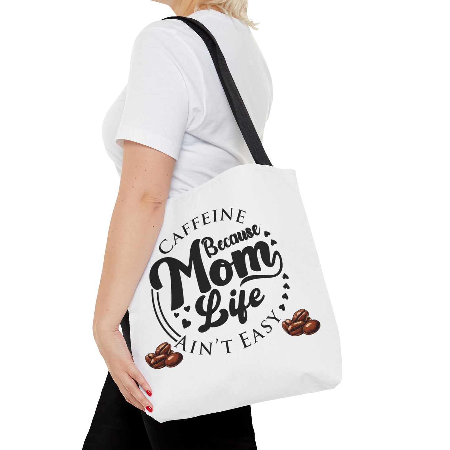 Caffeine Mom Life Tote Bag - White