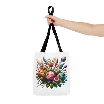 Floral Knitting Tote Bag