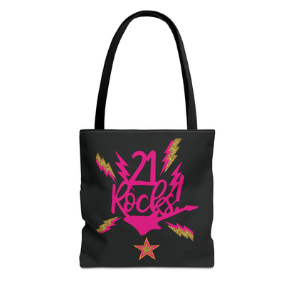 Personalized 21st Rocks Birthday Tote Bag