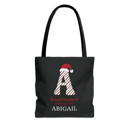 Personalized Name Christmas Tote Bag