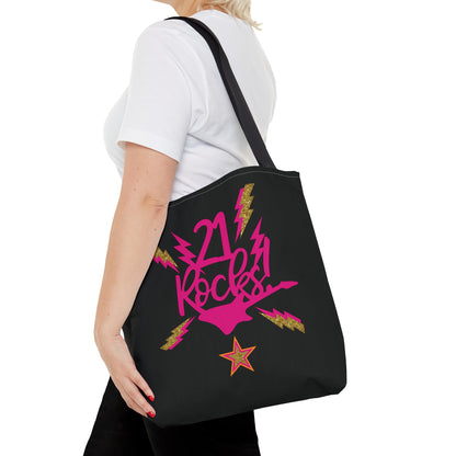 Personalized 21st Rocks Birthday Tote Bag