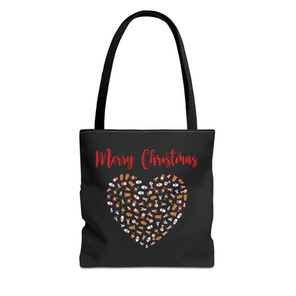 Merry Christmas Heart Tote Bag