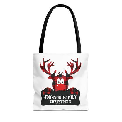 Personalized Family Christmas Reindeer Tote Bag