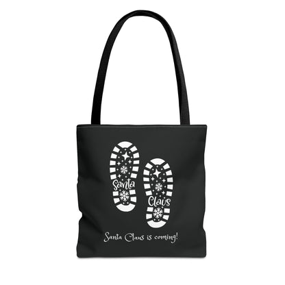 Santa Claus Footprints Tote Bag