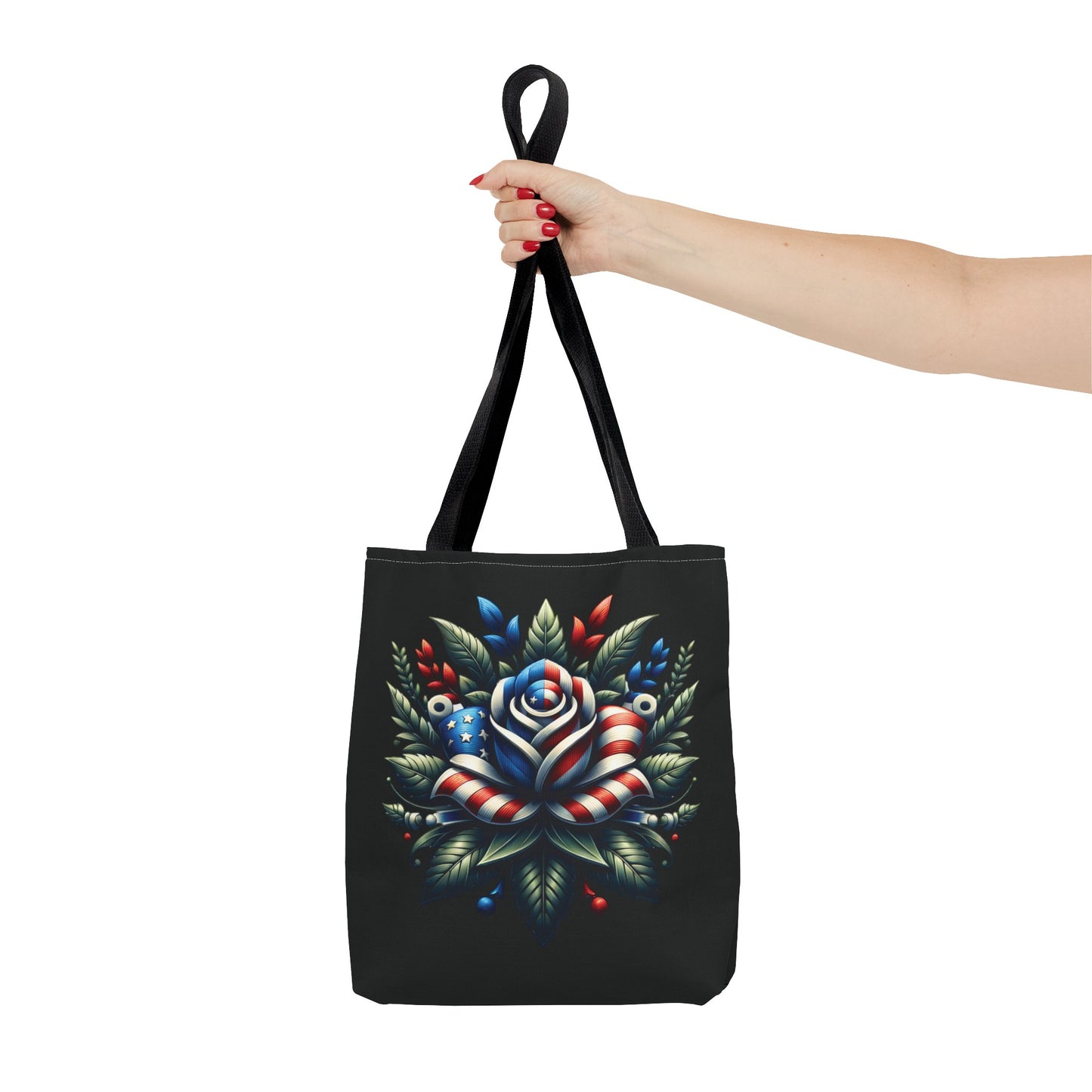 Patriotic Floral Tote Bag