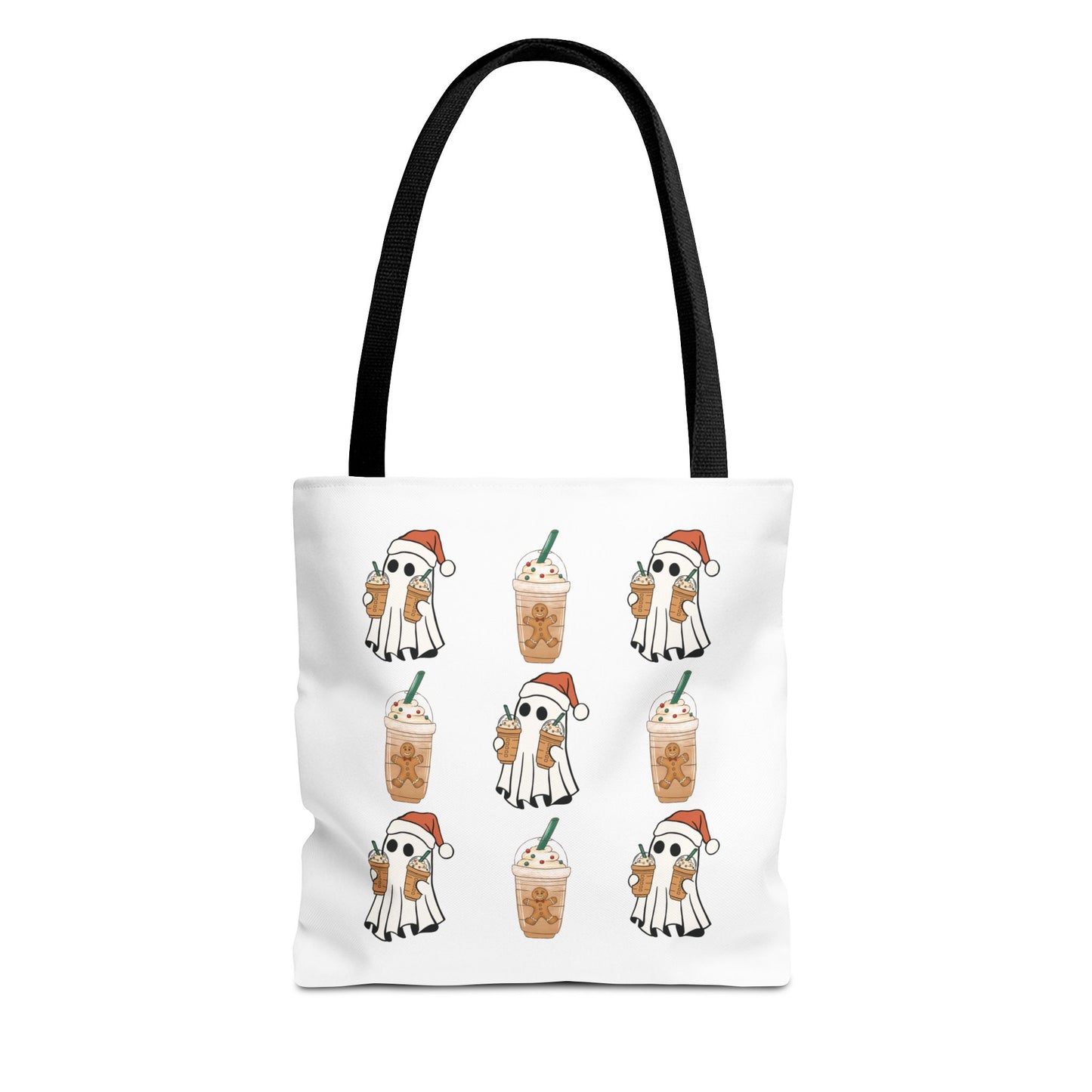 Santa Ghost Iced Coffee Collage Tote Bag