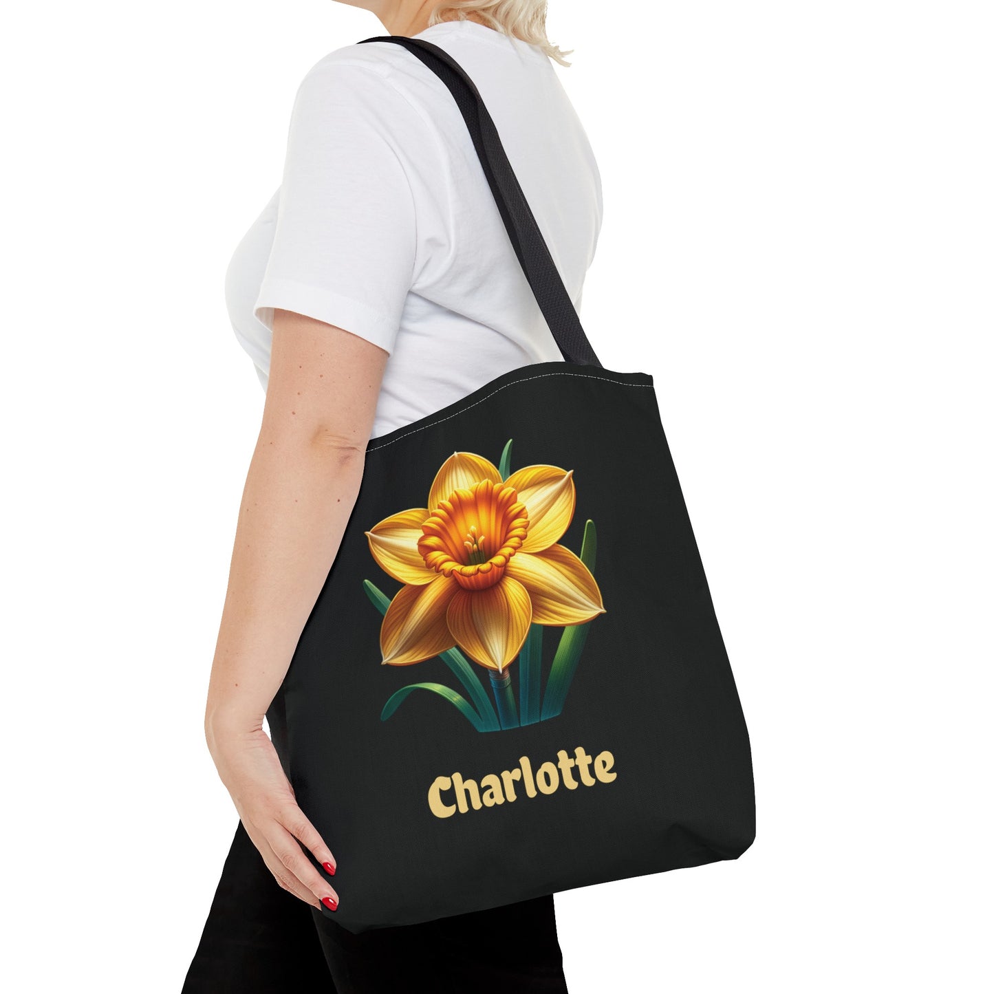 Personalized March Birthday Tote Bag - Daffodil