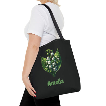 Personalized May Birthday Tote Bag - Lily Of The Valley