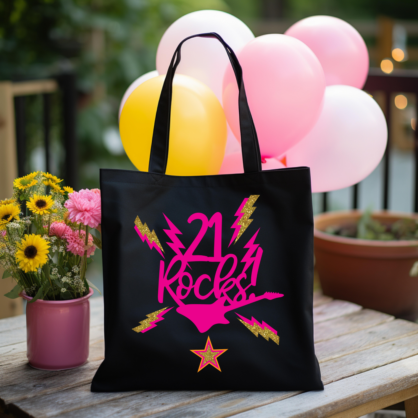 Personalized 21st Rocks Birthday Tote Bag