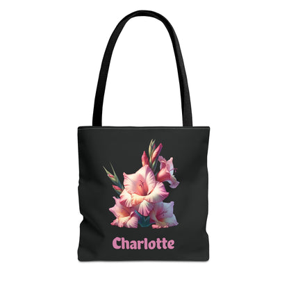 Personalized August Birthday Tote Bag - Gladiolus