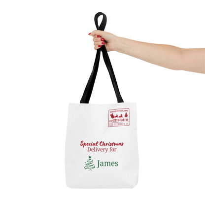 Personalized Christmas Delivery Santa Sleigh Tote Bag