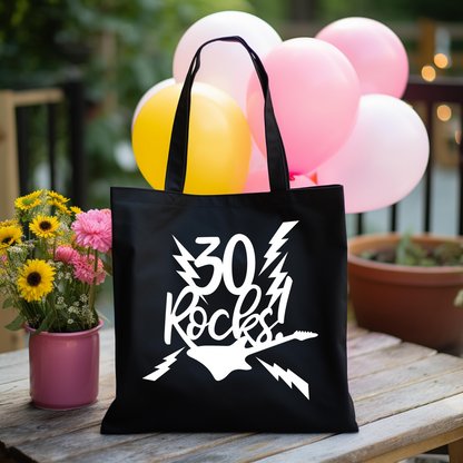 Personalized 30th Rocks Birthday Tote Bag