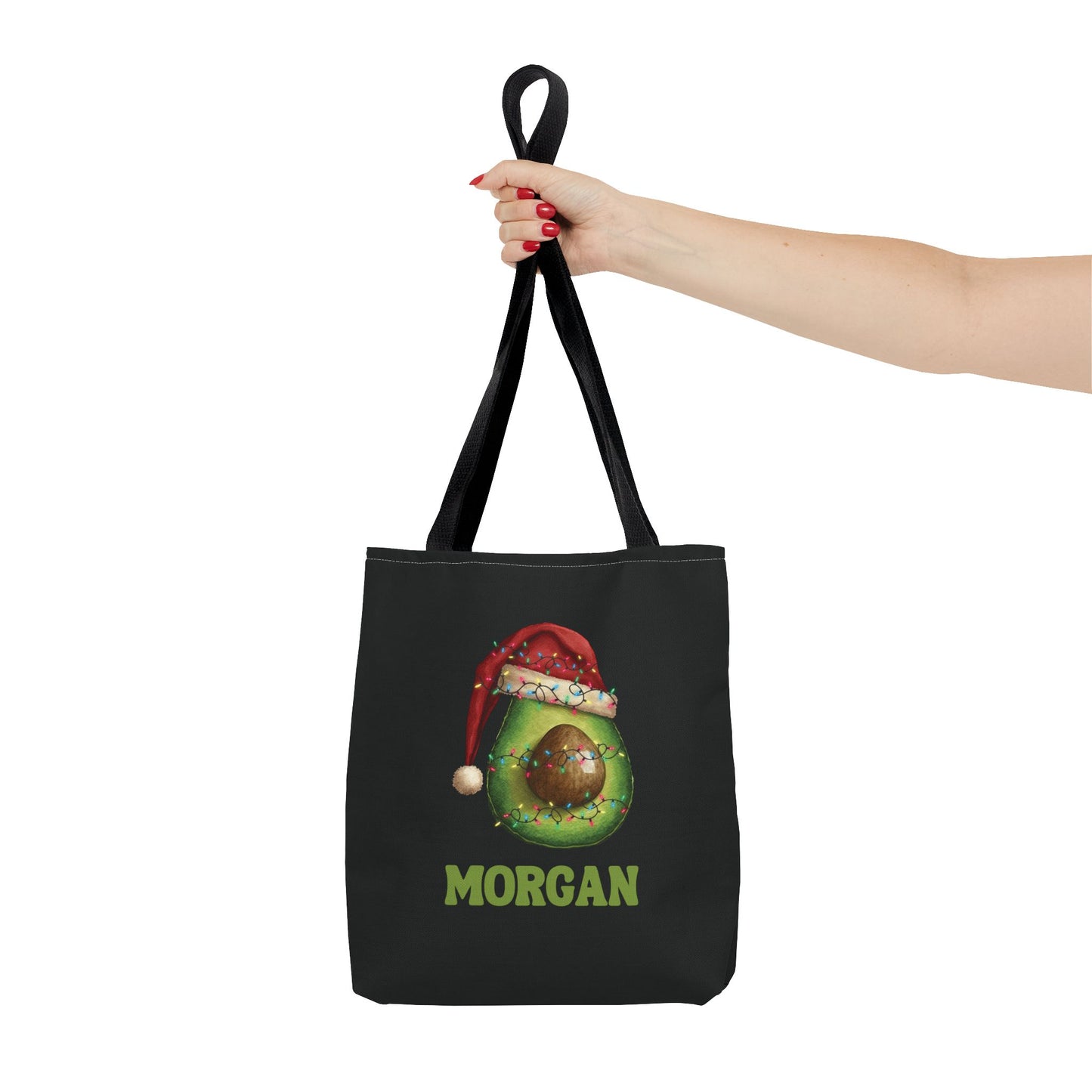 Personalized Christmas Avocado Tote Bag