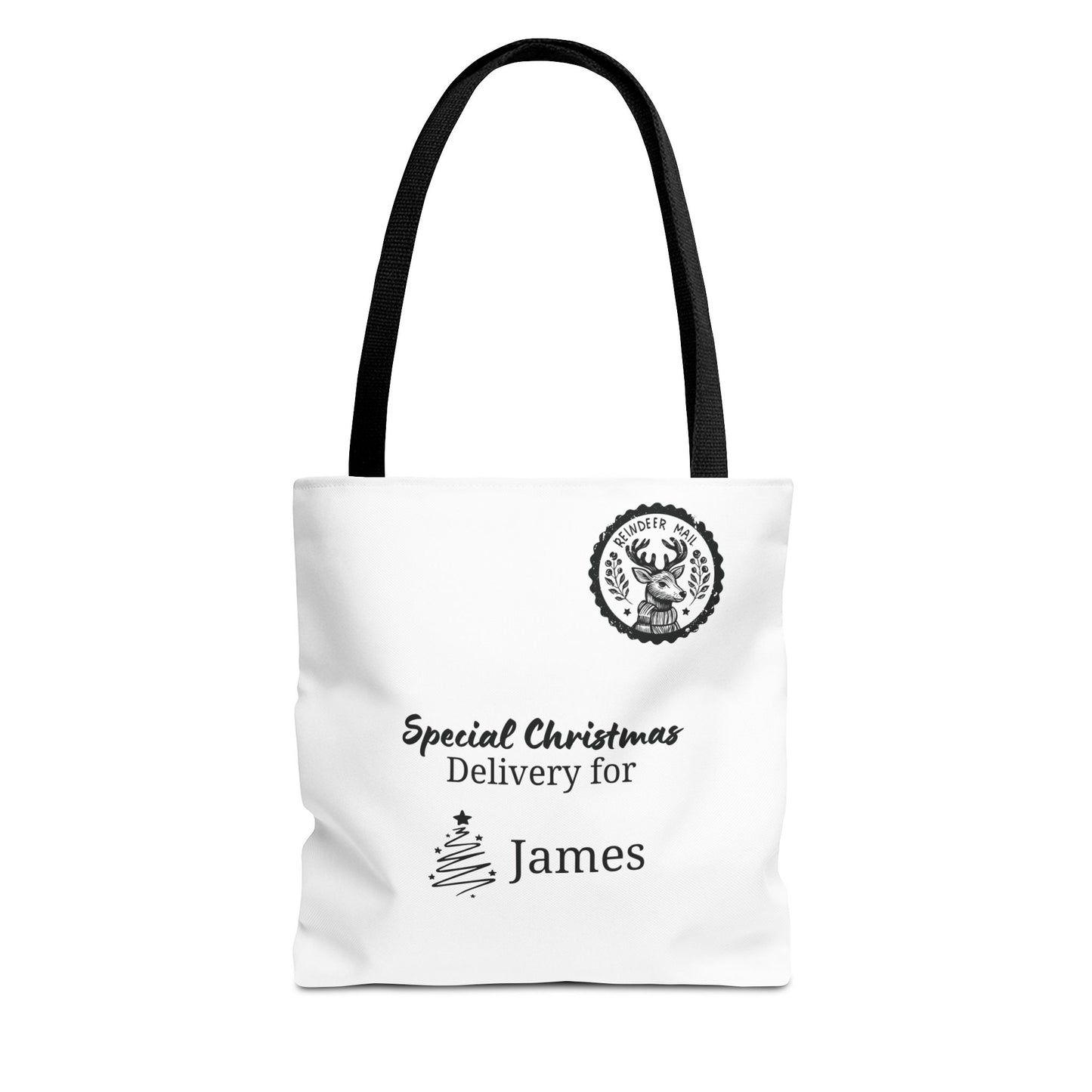 Personalized Christmas Reindeer Tote Bag