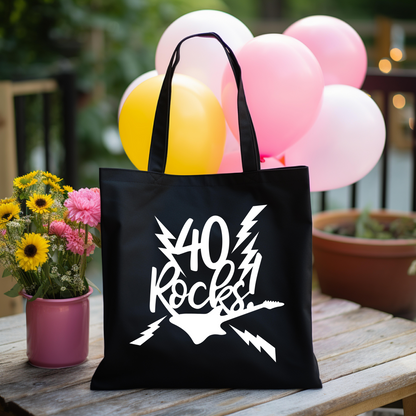 Personalized 40th Rocks Birthday Tote Bag