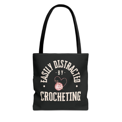 Easily Distracted By Crocheting Tote Bag