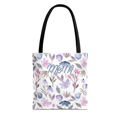 Mom Purple Floral Tote Bag