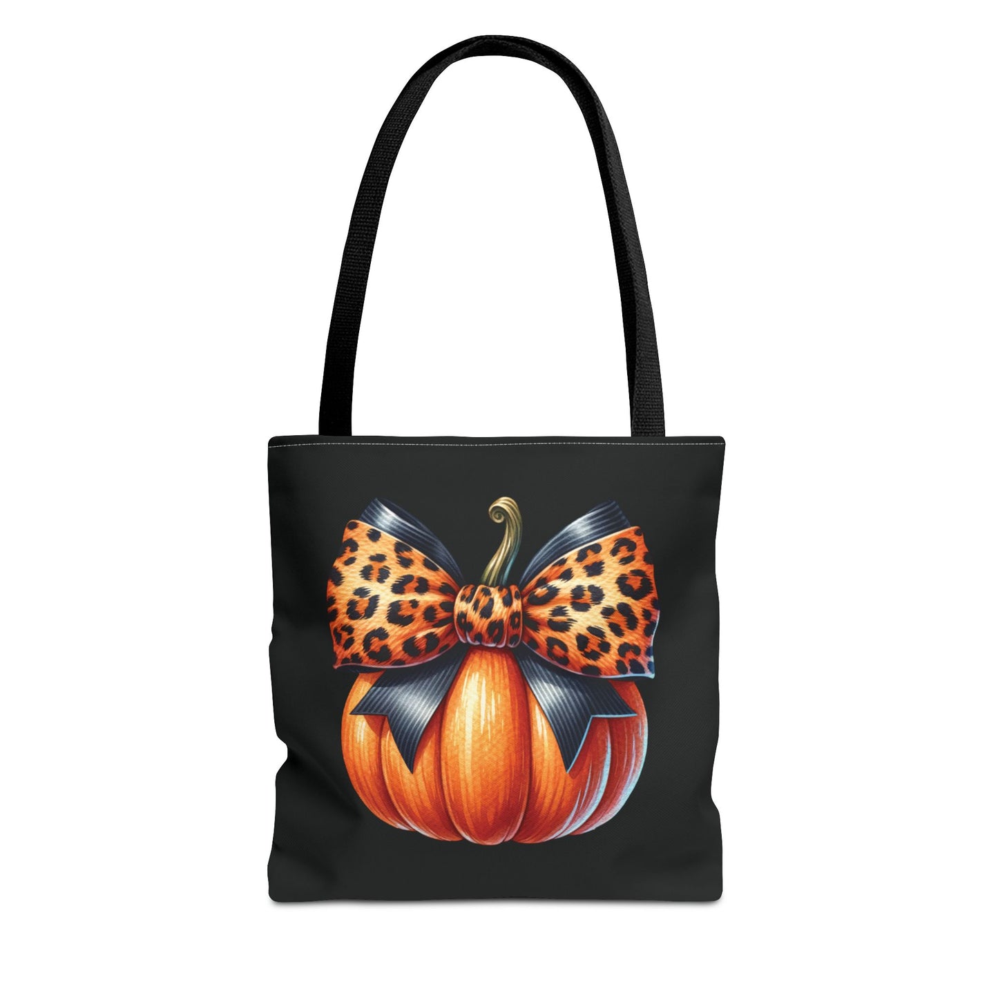 Leopard Bow Pumpkin Tote Bag