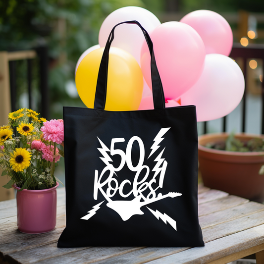 Personalized 50 Rocks Birthday Tote Bag