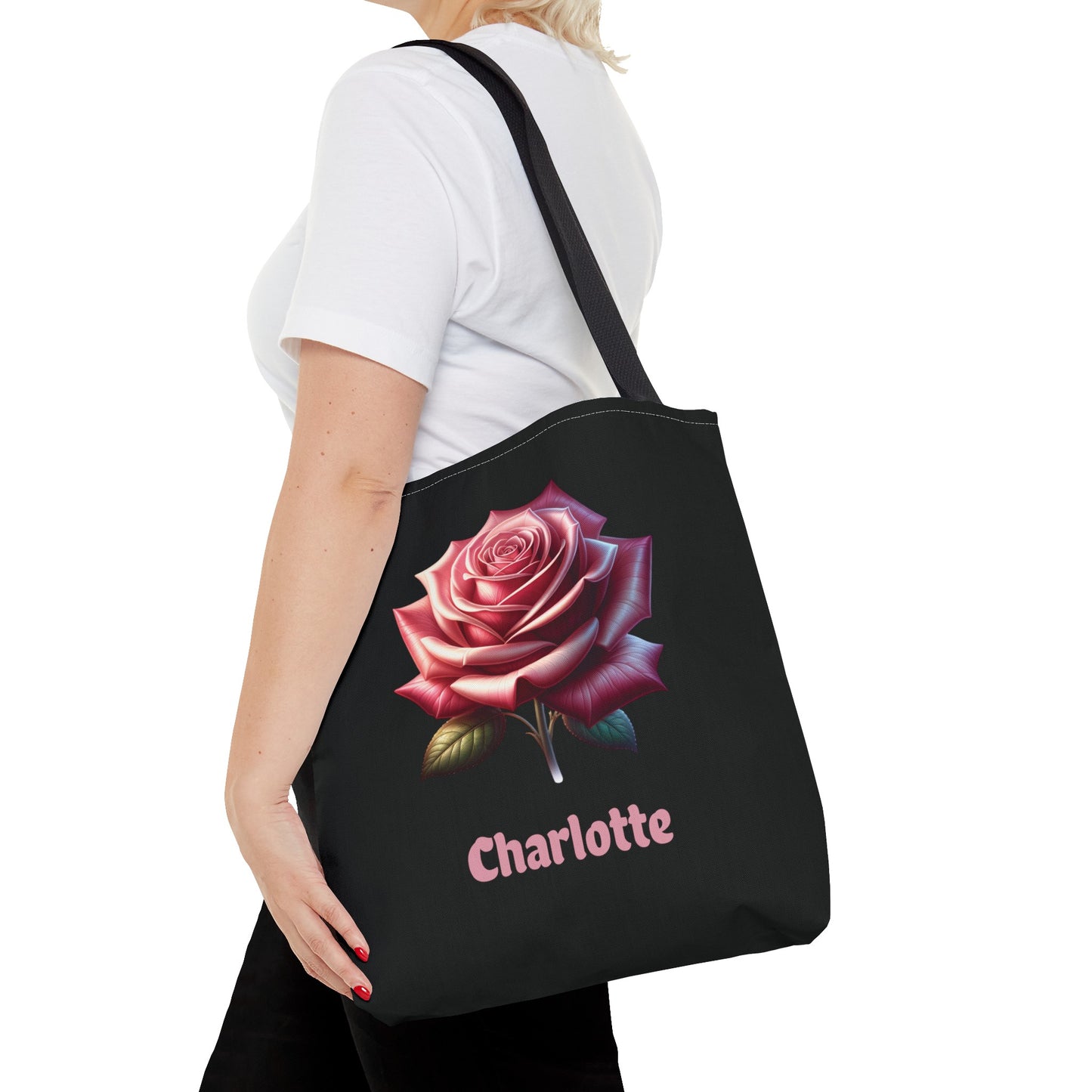 Personalized June Birthday Tote Bag - Rose