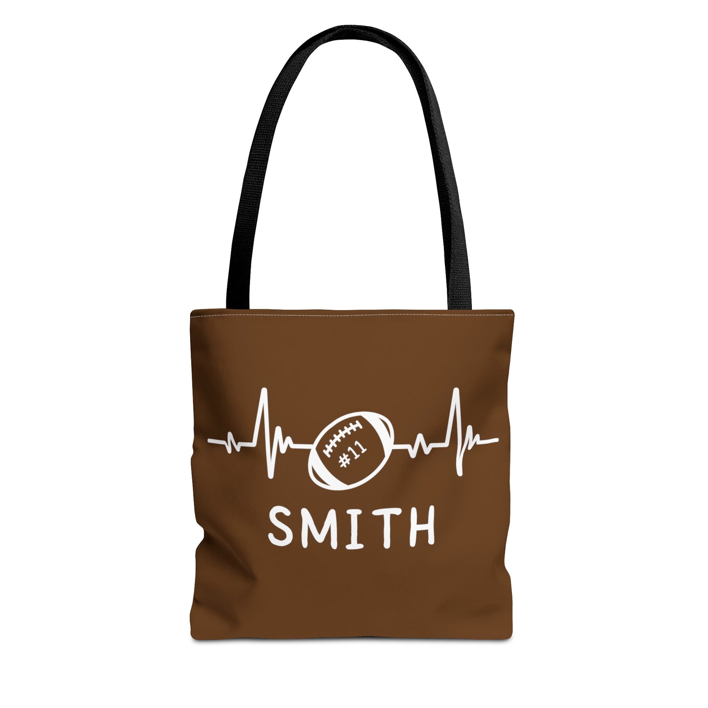 Personalized Football Tote Bag - Brown