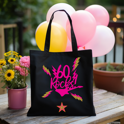 Personalized 60 Rocks Birthday Tote Bag