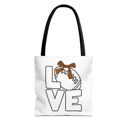 Ribbon Love Football Tote Bag