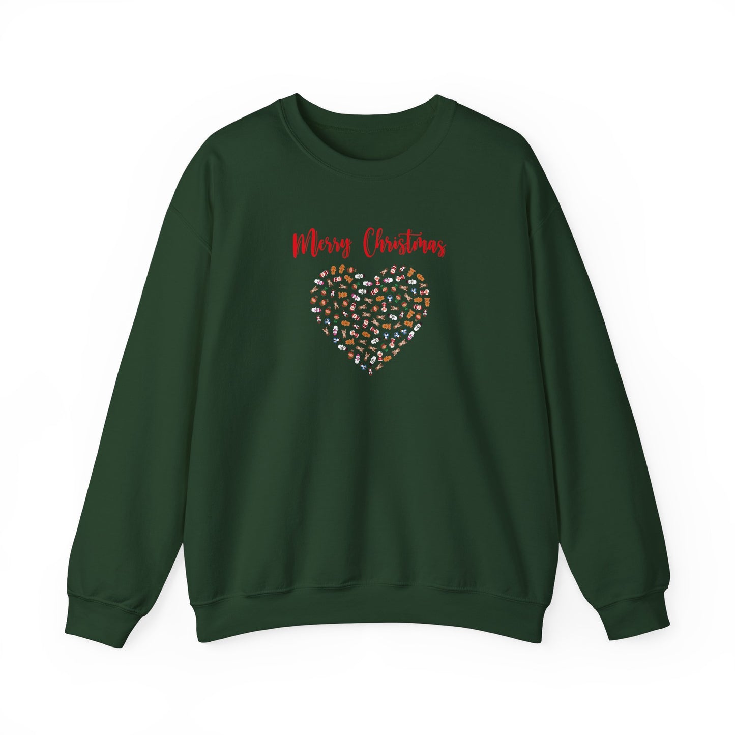 Merry Christmas Heart Figurine Sweatshirt