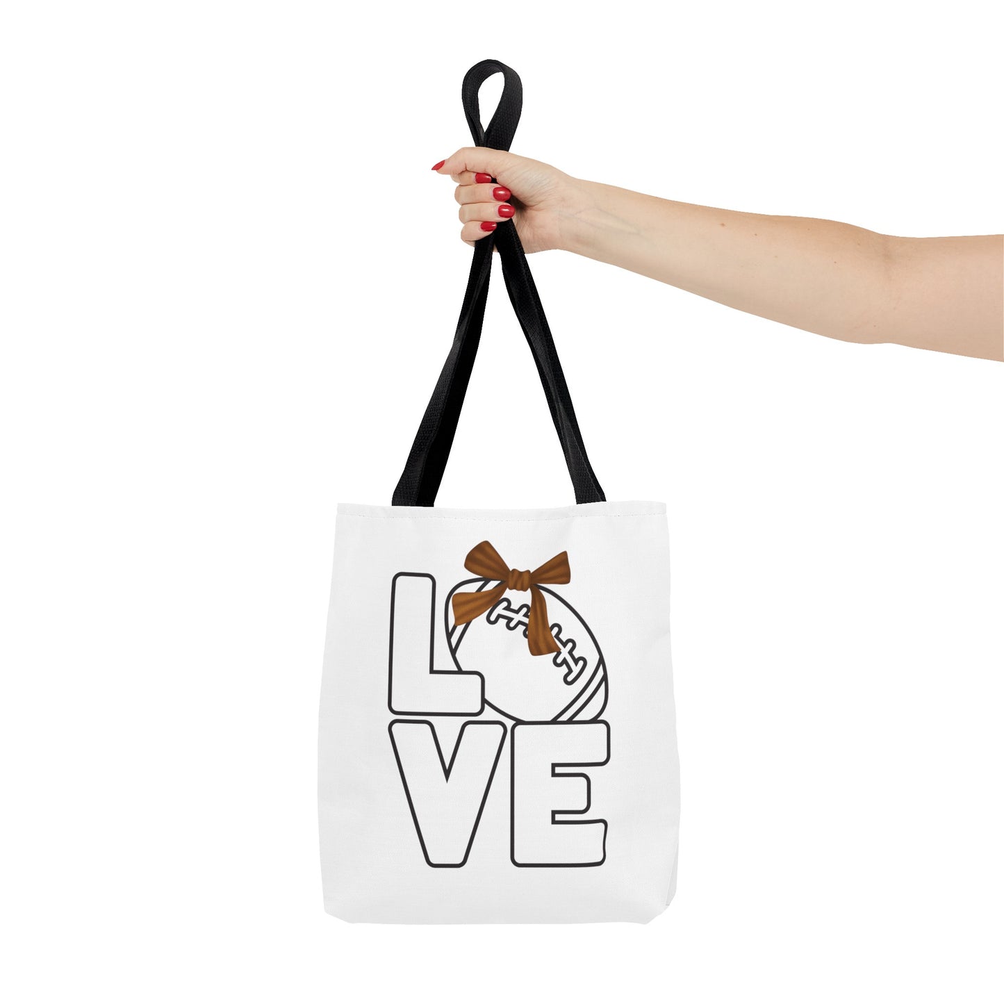 Ribbon Love Football Tote Bag