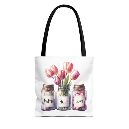 Faith Hope Love Tulip Tote Bag