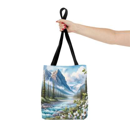 Floral Mountain Tote Bag